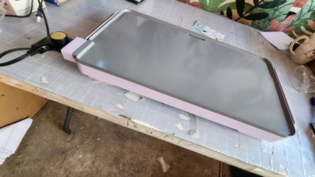 Beautiful XL Electric Griddle 12" x 22" with EverGood Ceramic Nonstick Coating, Rose by Drew Barrymore
