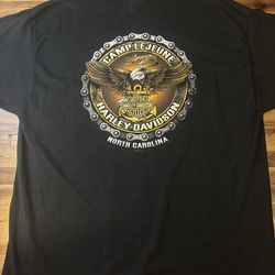 Double-sided Harley-Davidson T-shirt Featuring A Camp Lejeune Size 2XL