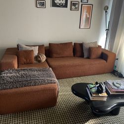 Statement Burnt Orange Modular Sofa – Deep Seats + Chaise