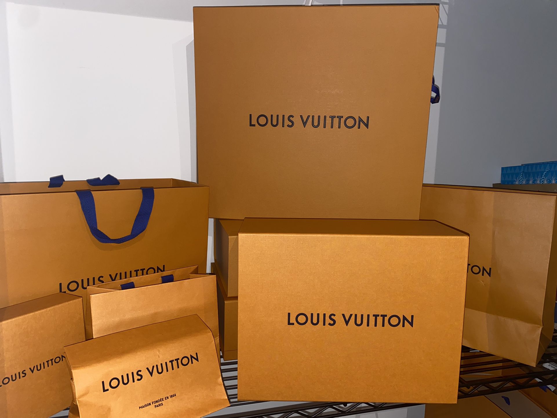 Designer Shopping Bags & Boxes Bundle: Gucci, Versace, Chanel Louis Vuitton