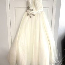 Oleg Cassini Strapless Wedding Dress - Size 16
