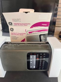 GE 7-2948 AM FM TV Sound Weather Band Radio Portable Emergency Complete in Box