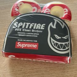Spitfire Supreme Shop Wheels 99A Classic Urethane Skateboard Wheels White 52mm