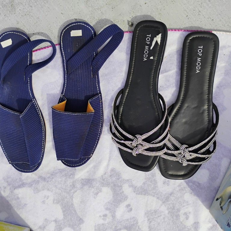 2 Pairs Of Ladies Sandals Size 9