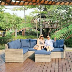83.5" Grey Polyethylene and Iron 3-Piece Outdoor Group Seat