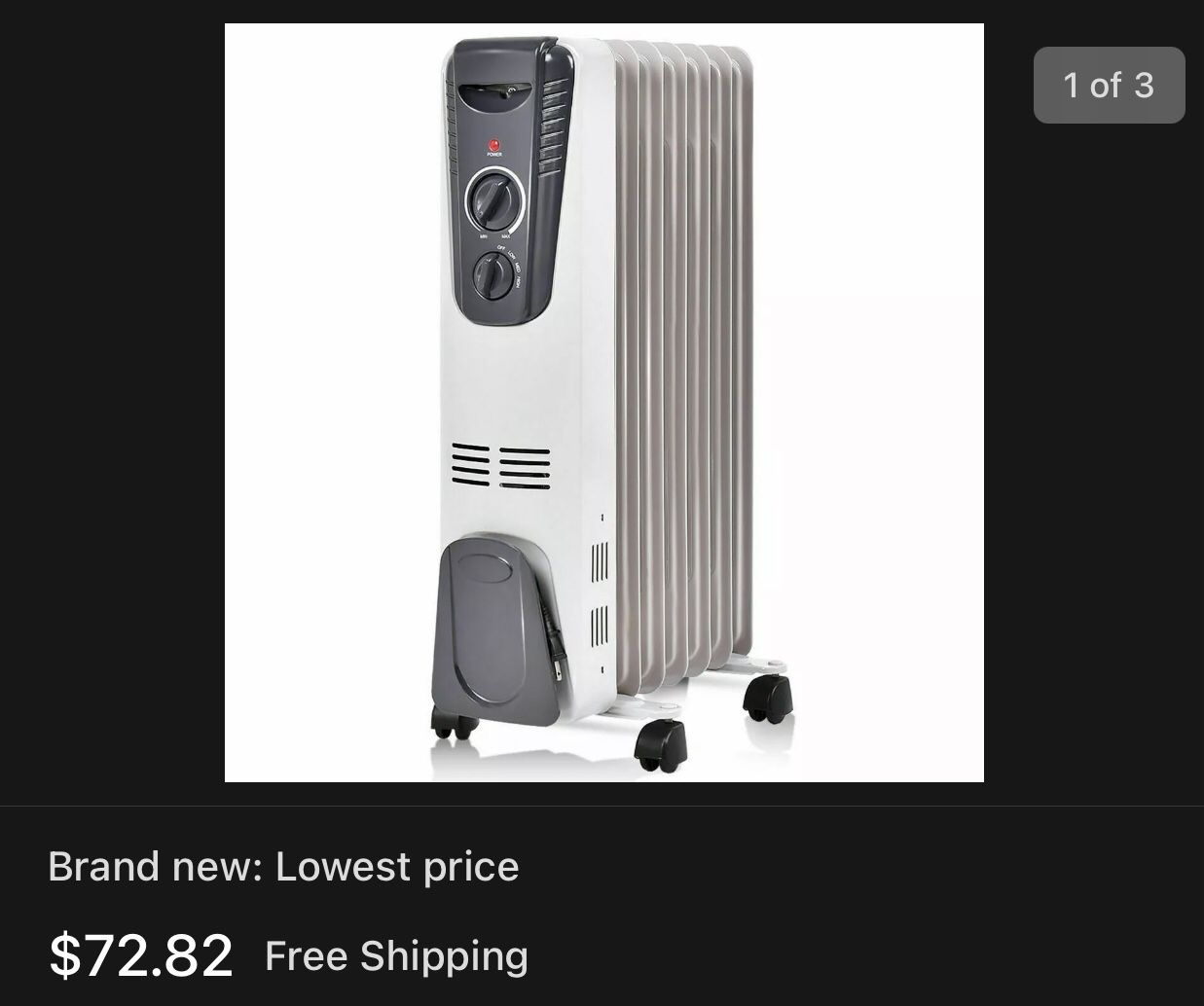 Electric Portable Oil Filled Space Heater