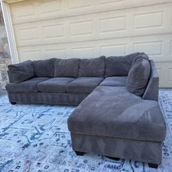 Dark Gray Sectional Sofa with Chaise