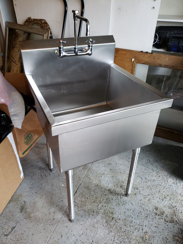 Elkay industrial sink with faucet