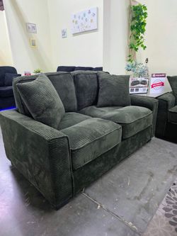 Green Sofa + Love Seat