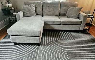 Grey couch with chaise