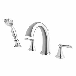 Double Handle Deck Mount Roman Tub Faucet