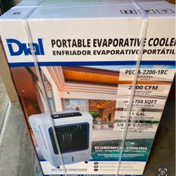 Dial Manufacturing Indoor Outdoor Portable Evaporative Cooler 2200 CFM 750 Sq Ft New In Box
