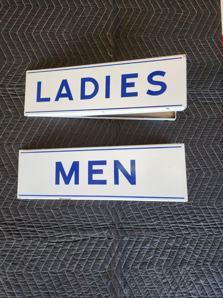 Porcelain Restroom Signs 