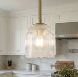 Glass Pendant Light Fixture 5 Inch- Clear Vintage Industrial Shade