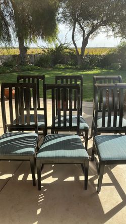 Six black kitchen dining chairs