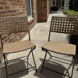 2 Wicker Foldable Chairs