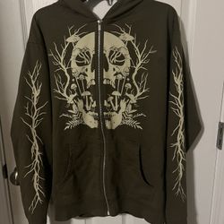 green Hot Topic zip-up hoodie 