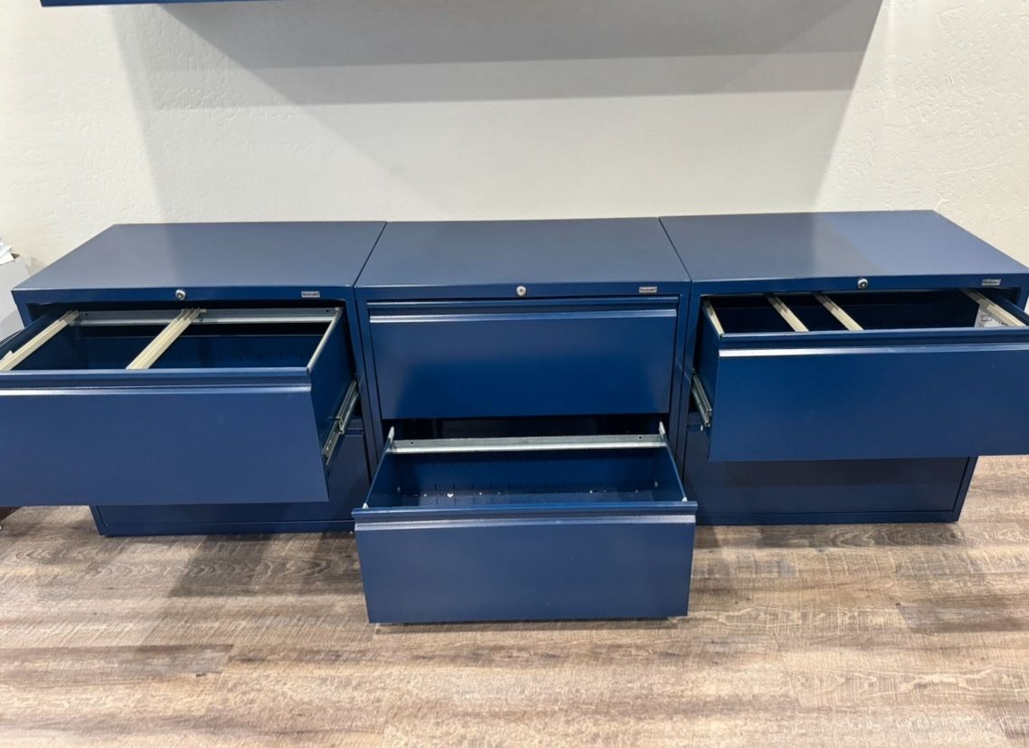 Lockable Filing Cabinets - Navy blue