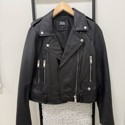 Zara Faux Leather Jacket Small
