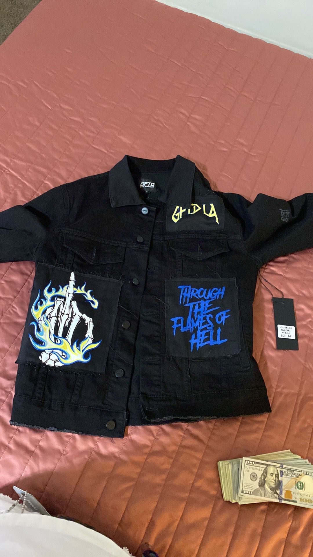 Black denim jean jacket