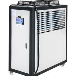 Air-Cooled Chiller Industrial 5-Ton Finned Condenser Portable Conditioner 53L Stainless Steel Water Tank, 5 HP