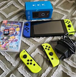 Nintendo Switch Bundle + 4 Joy-Cons + Mario Rabbids + NEW Ring Doorbell