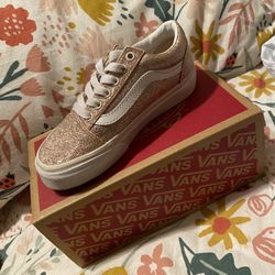Kids Gold glitter Vans 