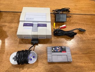 Super Nintendo SNES Console SNS-001 System Set w/ Controller, Power & Game