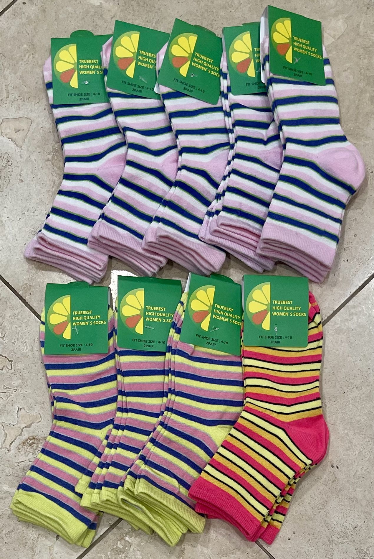 18 Pairs Brand New TRUEBEST Women’s Socks Shoe Size 4 - 10