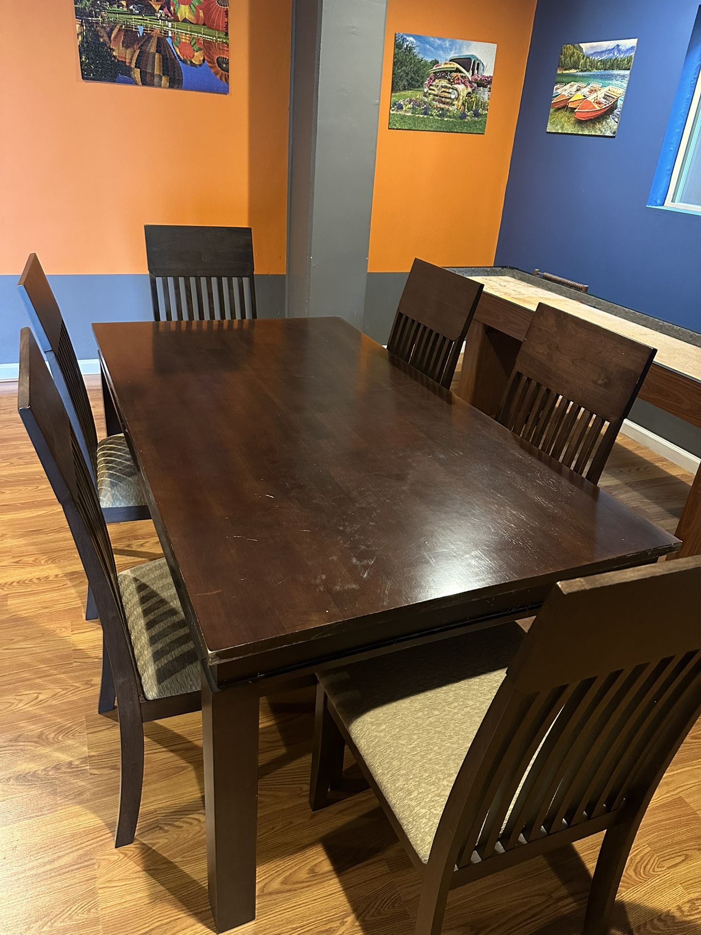 Dark Wooden Dining Room Table