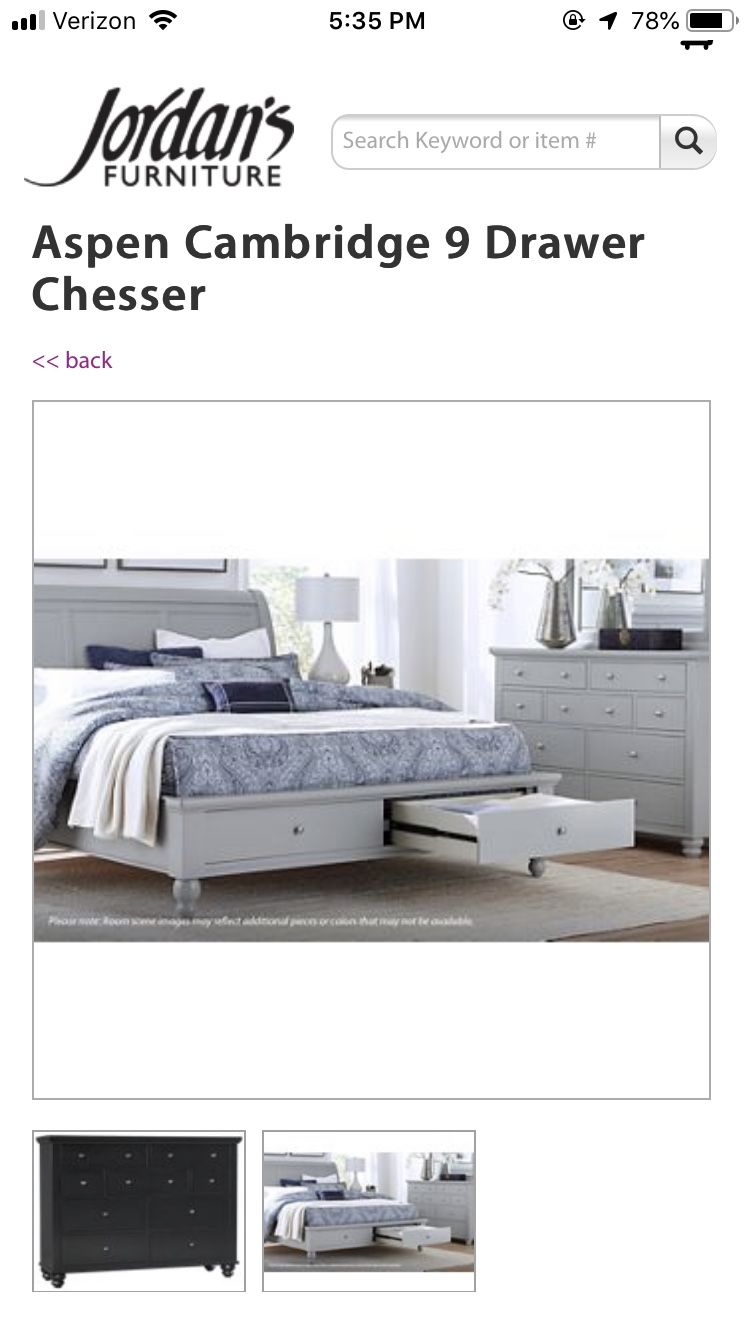 Black bedroom set, aspen Cambridge