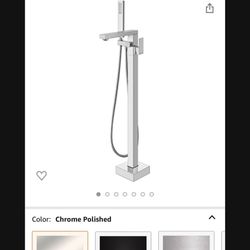 Chrome Polished Feee Standing Bathtub Faucer