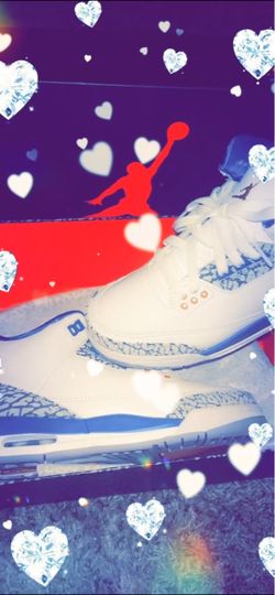 Air Jordan 3 White Blue Sneakers