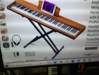 DIGITAL PIANO 88 KEY SEMI WEIGHTED KEYBOARD FULL SIZE ELECTRIC PIANO FOR BEGINNERS WITH SHEET MUSIC STAND PEDAL POWER ADAPTER  HEAD PHONE MODE USB MID