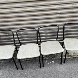 Vintage MCM Gate Leg Static Gray Folding Chairs - Set of 4 