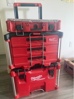 Milwaukee Packout Rolling Toolbox + 3 drawer + organizer