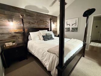 Cal king espresso SOLID WOOD bed set