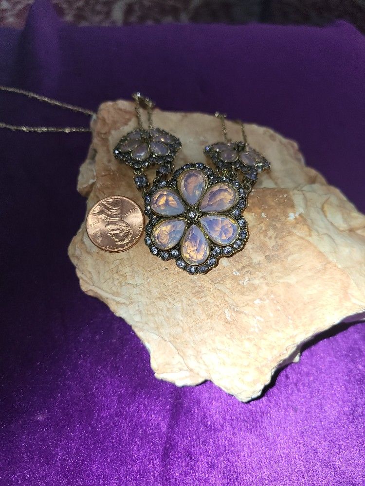 Monet Floral Opalescent Necklace