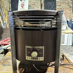 Vintage Mid-Century Montgomery Ward Woodgrain Cylindrical Fan / Air Circulator