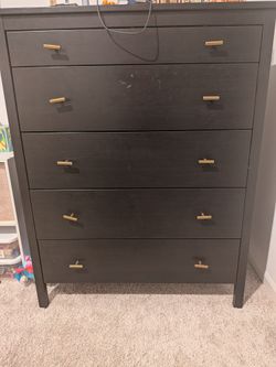 5 Drawer Dresser In Black From IKEA 