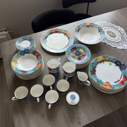 Vintage Fruit Garden Dinnerware Set (54 Pieces)– Made in Portugal