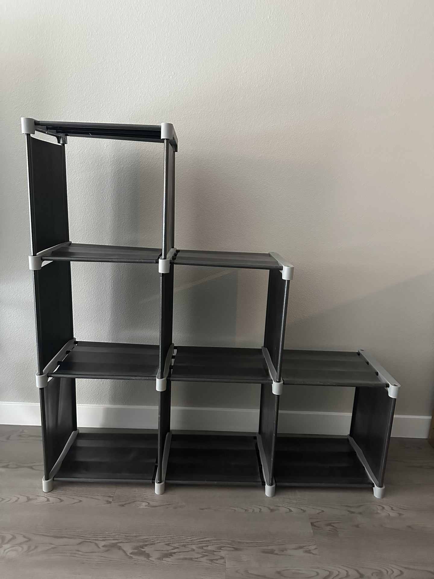 Mavivegue 6 Cube Tall Metal Cube Bookshelf Book Shelf Black