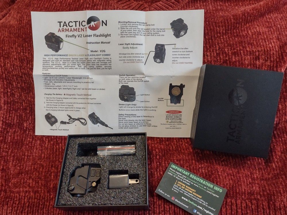 Tactical Armament Firefly V2 Flashlight Green Laser Rail Mount
