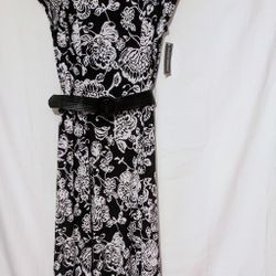 Jessica Howard Floral Black White Dress Size 8 NWT
