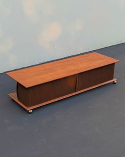 Mid-Century Modern Lane Coffee Table with Tambour Doors