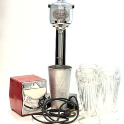 Vintage Hamilton Beach 17 Milk Shake Mixer Rare Black With Additional Items