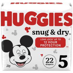 Huggies Size 5 Diapers ( 27 + Lbs ) 22 Count 