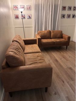 Brown Suede modern sofa’s