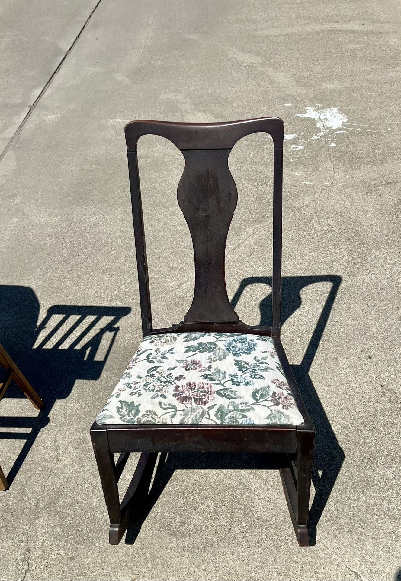 BEAUTIFUL DARK WALNUT ANTIQUE ROCKER 