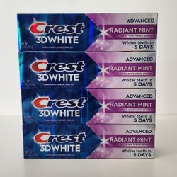4 Crest 3D White Toothpaste Radiant Mint 3.3oz